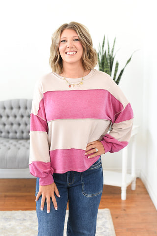 Sadie Color Block Pullover Knit Top FINAL SALE