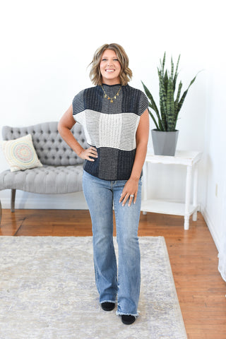 Palmer Plaid Mock Neck Top
