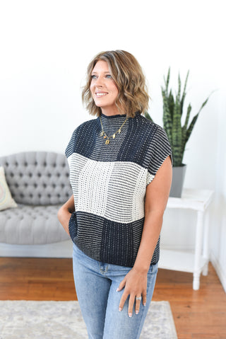 Palmer Plaid Mock Neck Top