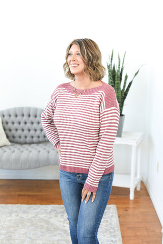 Harlowe Boat Neck Striped Sweater