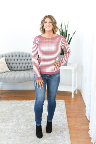 Harlowe Boat Neck Striped Sweater