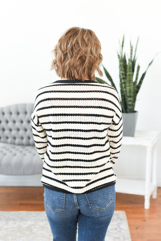 Ellery Striped Open Knit Sweater