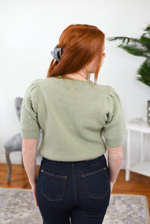 Tiana Pearl-Sleeve Sweater
