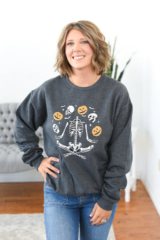 Skeleton Yoga Pullover Sweatshirt
