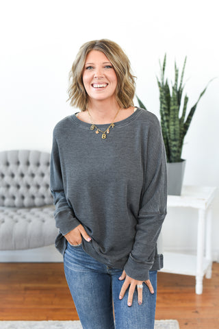 Arden Waffle Knit Pullover Top