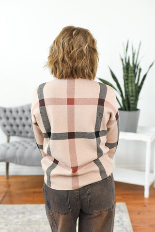 Siena Checked Jacquard Sweater Top
