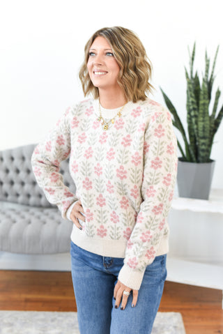 Averie Floral Print Sweater