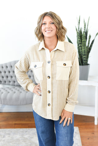 Margarey Houndstooth Shacket