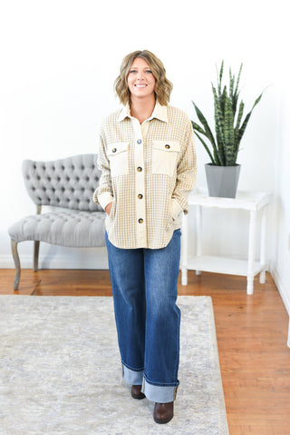 Margarey Houndstooth Shacket