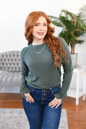 Brooke Button-Sleeve Sweater FINAL SALE