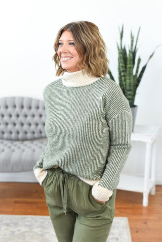 Daisy Marled Ribbed Turtleneck Sweater