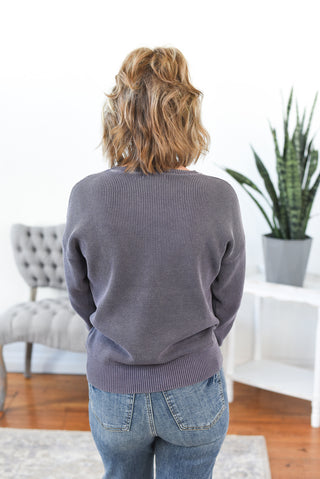 Marleigh Mineral Wash Waffle Knit Top