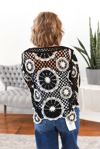 Jaclyn Floral Crochet Cover Up Top FINAL SALE