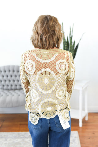 Jaclyn Floral Crochet Cover Up Top FINAL SALE