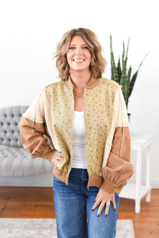 Lynda Mixed Media Boho Oversized Jacket