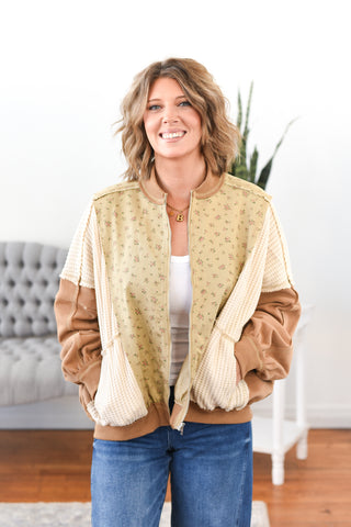 Lynda Mixed Media Boho Oversized Jacket