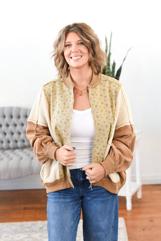 Lynda Mixed Media Boho Oversized Jacket