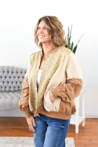 Lynda Mixed Media Boho Oversized Jacket