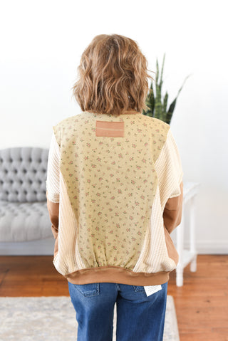 Lynda Mixed Media Boho Oversized Jacket