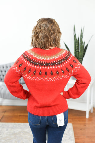 Aileen Fuzzy Fair Isle Sweater FINAL SALE