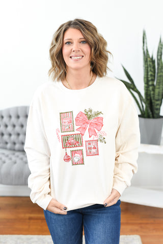 Christmas Stamps Pullover Sweatshirt (MADE TO ORDER)