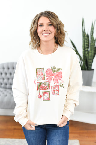 Christmas Stamps Pullover Sweatshirt (MADE TO ORDER)