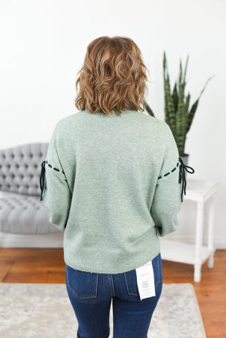 Aspen Stitched Bow Sleeve Sweater