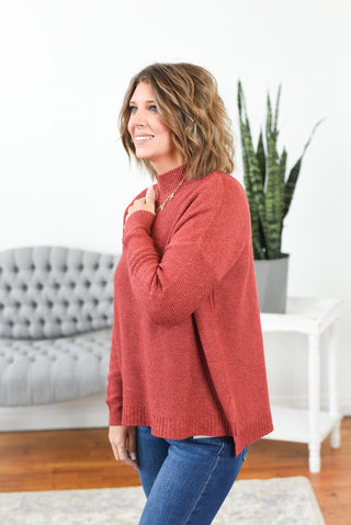 Laura Ribbed Mock Neck Sweater