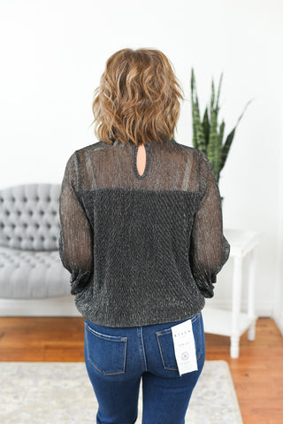 Tinsel Dreams Mock Neck Top