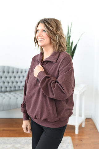 Aniston Quarter Zip Pullover Top