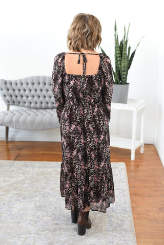 Mia Floral Chiffon Midi Dress