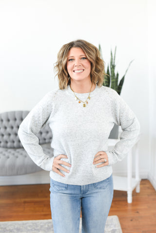 Ana Sequin Sleeve Sweater