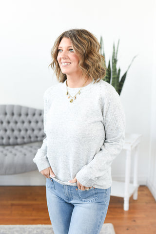Ana Sequin Sleeve Sweater