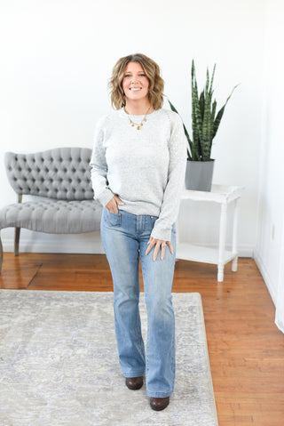 Ana Sequin Sleeve Sweater