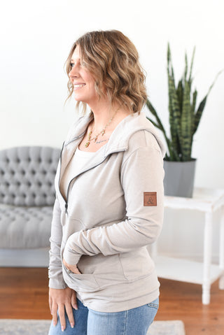 Performance Fleece FullZip Sweatshirt - Silver Sand