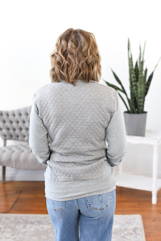 Quilted HalfZip Pullover - Charcoal