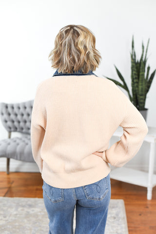 Dannie Denim Contrast Cardigan