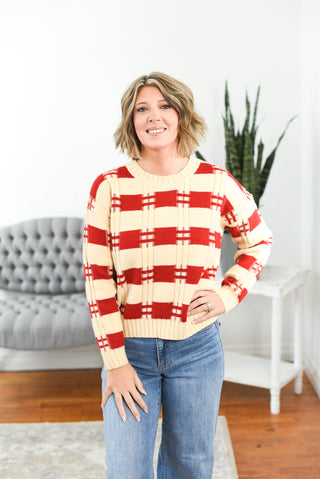Peppermint Twist Crew Neck Sweater FINAL SALE