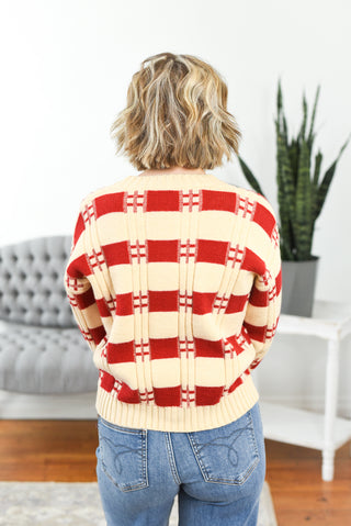 Peppermint Twist Crew Neck Sweater FINAL SALE