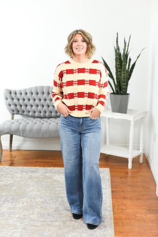 Peppermint Twist Crew Neck Sweater FINAL SALE