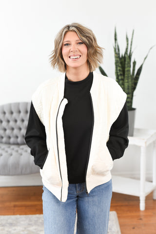 Quincy Quilted Jersey Knit Zip Up Vest