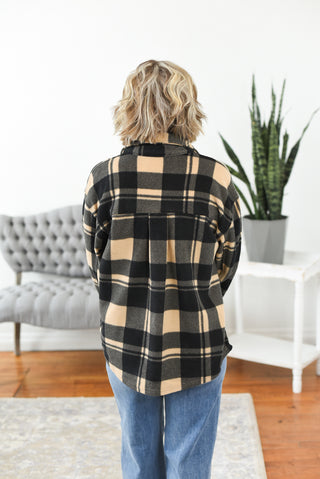 Rustic Ridge Plaid Fleece Shacket DOORBUSTER FINAL SALE