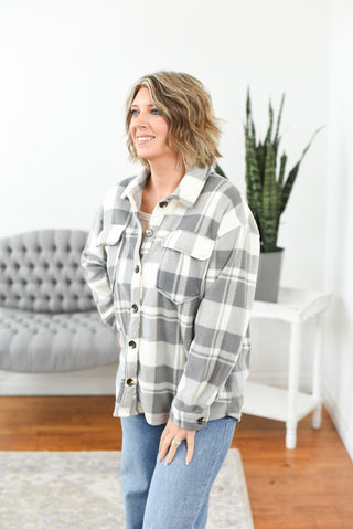 Rustic Ridge Plaid Fleece Shacket DOORBUSTER FINAL SALE