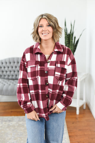 Rustic Ridge Plaid Fleece Shacket DOORBUSTER FINAL SALE