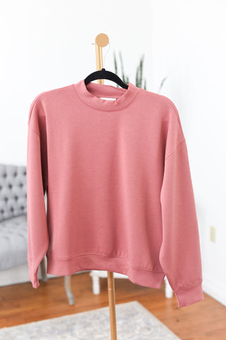 Snowdrift Cozy Scuba Mock Neck Top FINAL SALE