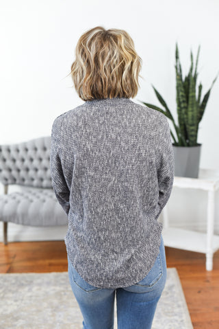 Lillian Mock Neck Brushed Top