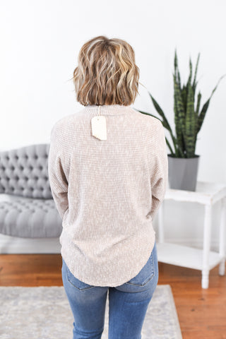 Lillian Mock Neck Brushed Top