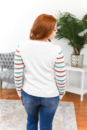 Matty Stripe-Sleeve Sweater FINAL SALE