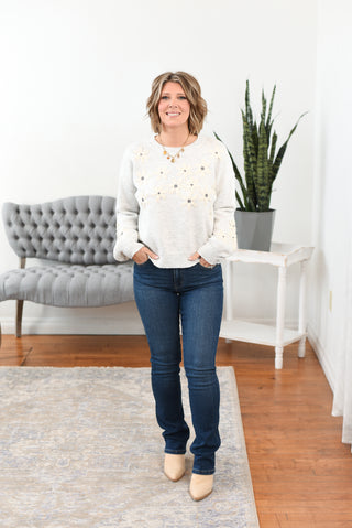 Elina Floral Applique Sweater