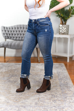 Callie Mid-Rise Skinny-Straight Risen Jeans